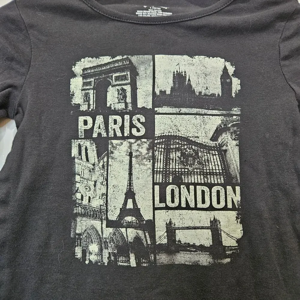 Art Class Girl's Large (10/12) Long Sleeve‎ Cities Graphic Shirt